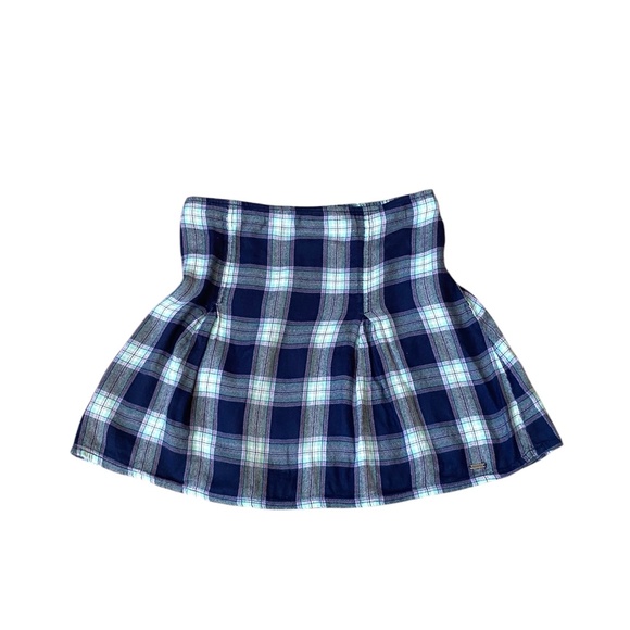 Hollister Mini Skirt Blue Checked Plaid Y2K Vibes Summer Lightweight Flannel M - Picture 2 of 6